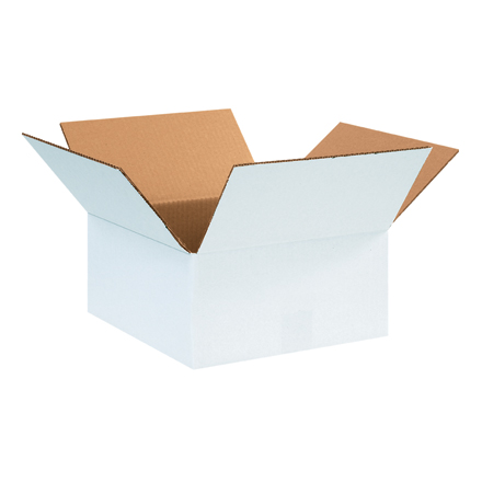 12 x 12 x 4" White Corrugated Boxes