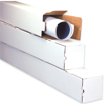 3 x 3 x 30" White Square Mailing Tubes