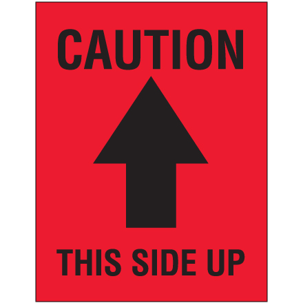 3 x 4" - "Caution - This Side Up" Arrow Labels