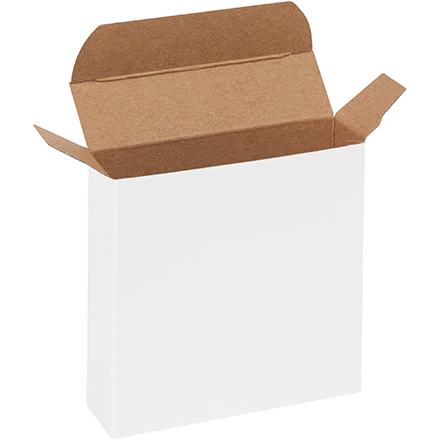 3 <span class='fraction'>5/8</span> x 1 x 3 <span class='fraction'>5/8</span>" White Reverse Tuck Folding Cartons